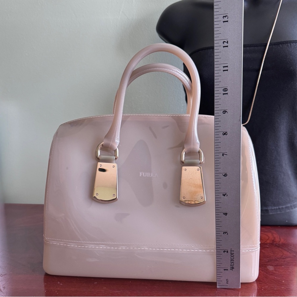 Furla Bag Top Handles Gray with Gold Accents, NWT, Jelly Candy Bag - Picture 4 of 10